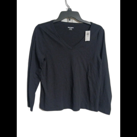 NWT Women's Old Navy Black EveryWear LS Tee Size XS Petite N6 - Picture 1 of 2